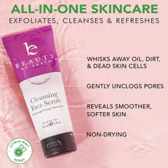 Beauty by Earth deep-cleansing exfoliator pores image implies thorough cleansing for clearer skin.