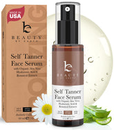 Beauty by Earth Face Tanner Serum pump bottle for quick, natural glow.