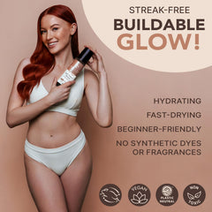 Beauty by Earth self tanner mousse dye-free ingredients close-up
