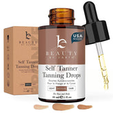 Beauty by Earth self tanning drops bottle shows natural color