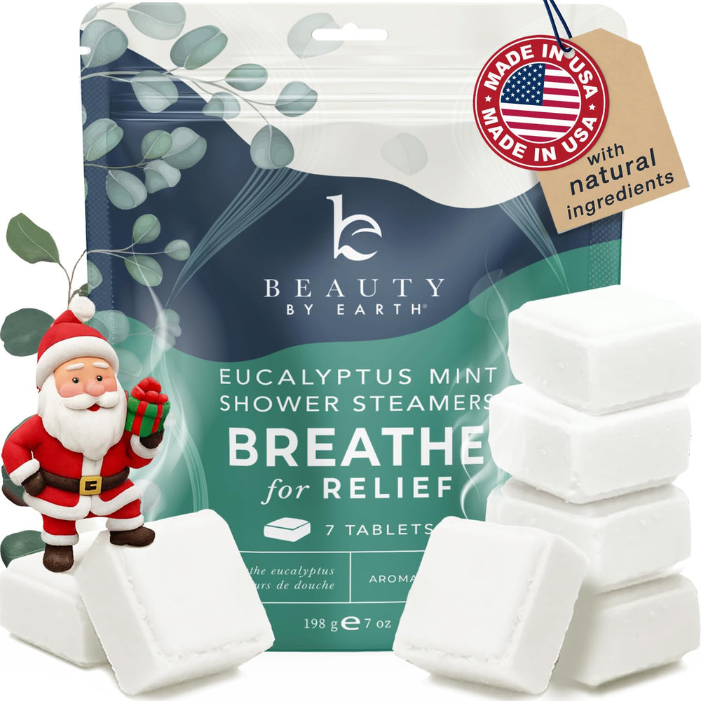 Beauty by Earth shower steamers USA-made packaging highlights gift-ready presentation.