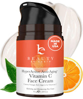 Beauty by Earth Vitamin C Face Cream tube demonstrates USA-made formula for daily brightening.