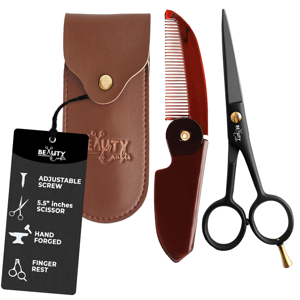 Beauty & Crafts 5in German beard scissor for precise grooming.
