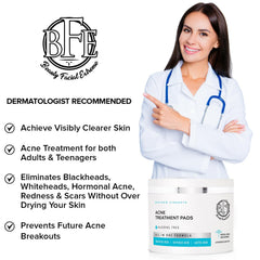 Beauty Facial Extreme acne pad application demonstrates pore-clearing action for fresh-looking skin