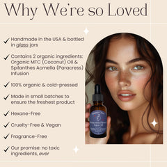 Beauty Glow paracress infusion process image emphasizes spilanthol-rich oil infusion.