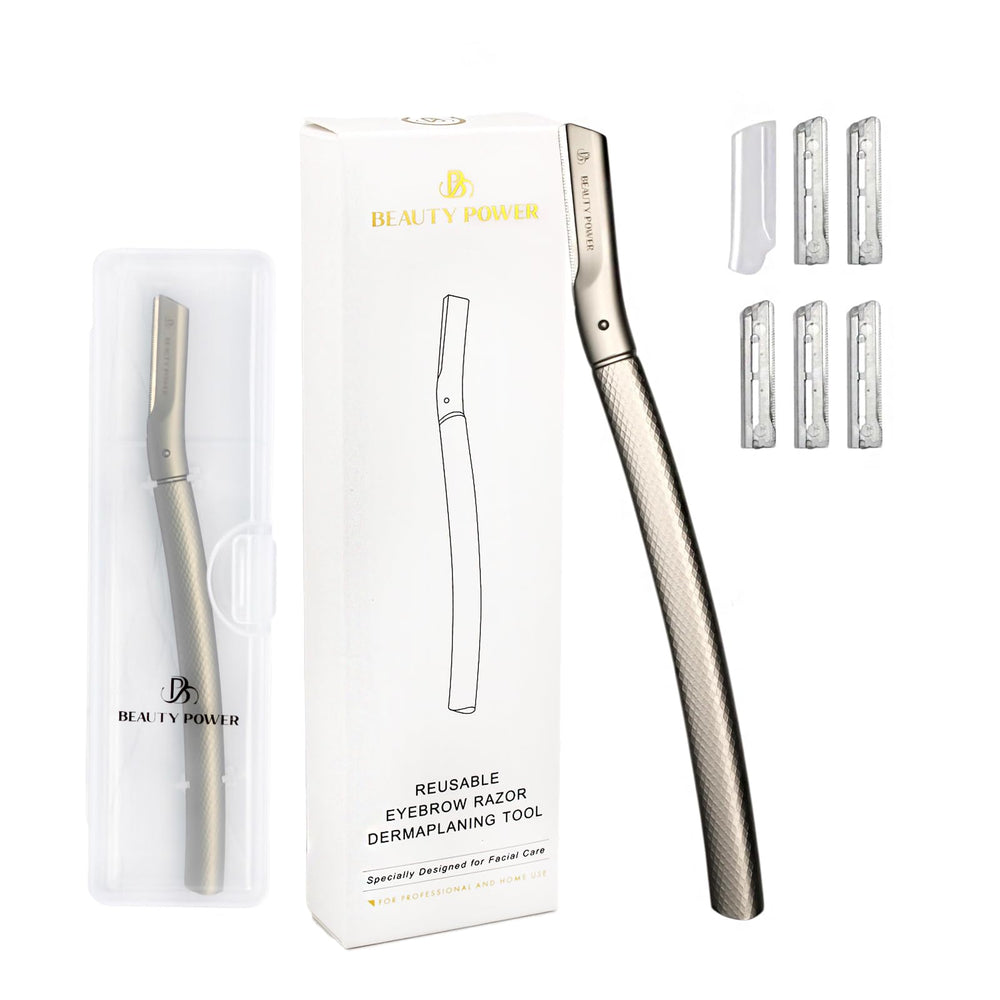 Beauty Power razador de cejas frontal para delinear con precisión y acabado suave.