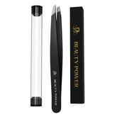 Beauty Power ultra-precision slant tweezers close-up for precise hair removal and flawless shaping