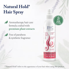Beauty Without Cruelty Natural Hold being sprayed for smooth, touchable hair.