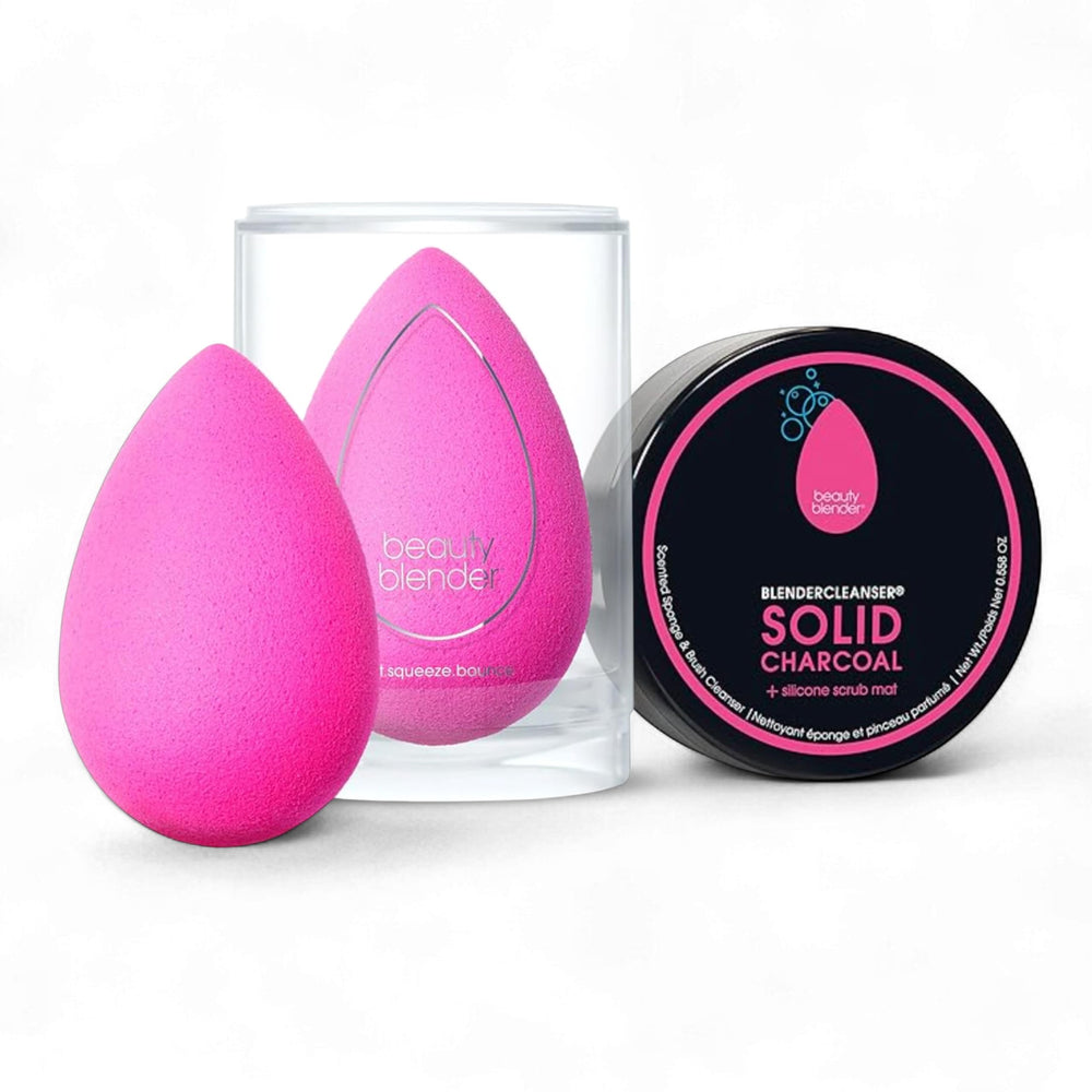 Beautyblender Original Pink sponge ready for makeup application.