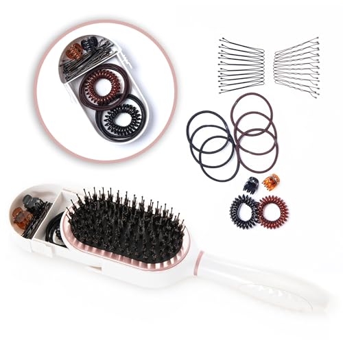 Beauty HAK PAK Travel Brush closed storage demonstrates compact organization for on-the-go styling.