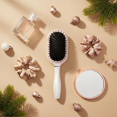 Beauty HAK PAK Travel Brush rose gold detail adds luxury to daily styling sessions.