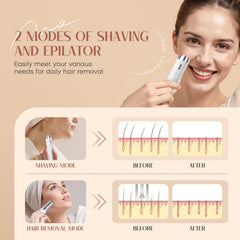 BEAUZMO 2-in-1 epilator shaver dual heads enable faster on-the-go hair removal.