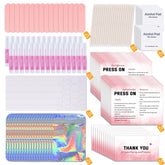 Bebbtiy press on nail kit in pink holographic bag for quick professional manicures