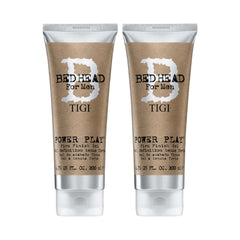 Bed Head for Men Power Play gel bottle shows firm hold with anti-frizz shine