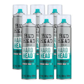 Bed Head Hard Head hairspray bottle front view highlighting extra-strong hold.