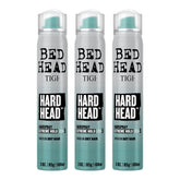 Bed Head Hard Head hairspray bottle displays extreme hold for on-the-go styling.