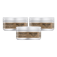 Bed Head Matte Separation Wax three-pack for all-day matte hold.