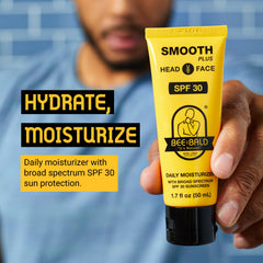 Bee Bald Smooth Plus facial application demonstrates easy glide and lightweight protection.