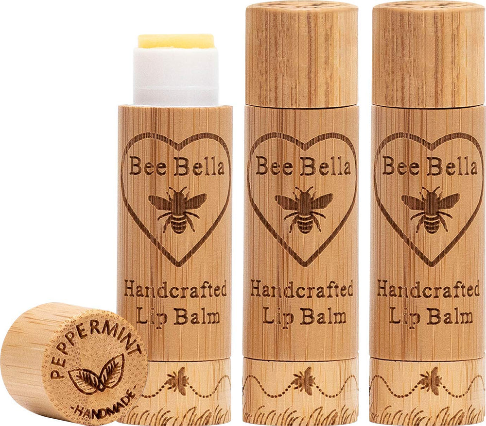 Bee Bella Lip Balm Peppermint pack-01 demonstrates daily hydrating lip care and refreshing cooling sensation.