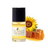 Bee Naturals Nail & Cuticle Oil bottle closeup for on-the-go nail care.