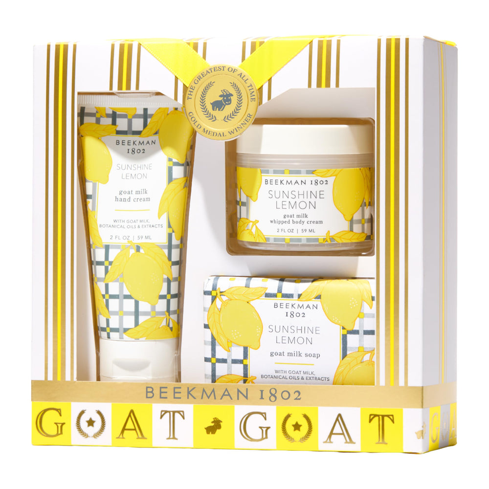 Beekman 1802 Best of the Zest Sunshine Lemon Bar Soap for hydrating dry skin with goat milk