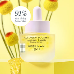 Beekman 1802 electric daisy serum drops shown for quick morning application