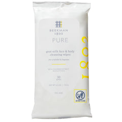 Beekman 1802 face wipes fragrance-free front pack for on-the-go cleansing