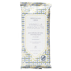 Beekman 1802 Face Wipes Vanilla Absolute packshot for on-the-go cleansing with goat milk
