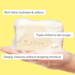 Beekman 1802 Goat Milk Body Soap Bar Honey Orange Blossom creates a gentle, cleansing lather.