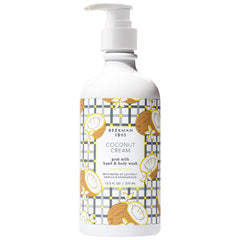 beekman 1802 goat milk hand wash coconut cream pump for gentle daily cleansing