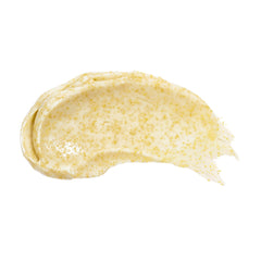 Beekman 1802 Oat Goat Milk Scrub texture close-up showing jojoba beads for gentle polishing.