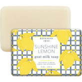 Beekman 1802 Sunshine Lemon soap bar packaging closeup ideal for gifting and sensitive skin.