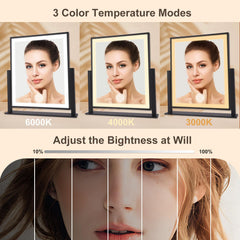 Beelux vanity mirror featuring 360-degree rotation for flexible viewing angles.