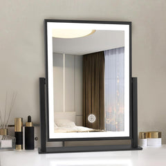 Beelux vanity mirror with lights front view for precise makeup shadows and even lighting.