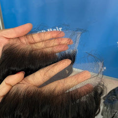 BEEOS 5x5 deep parting lace area closeup enabling middle or side part
