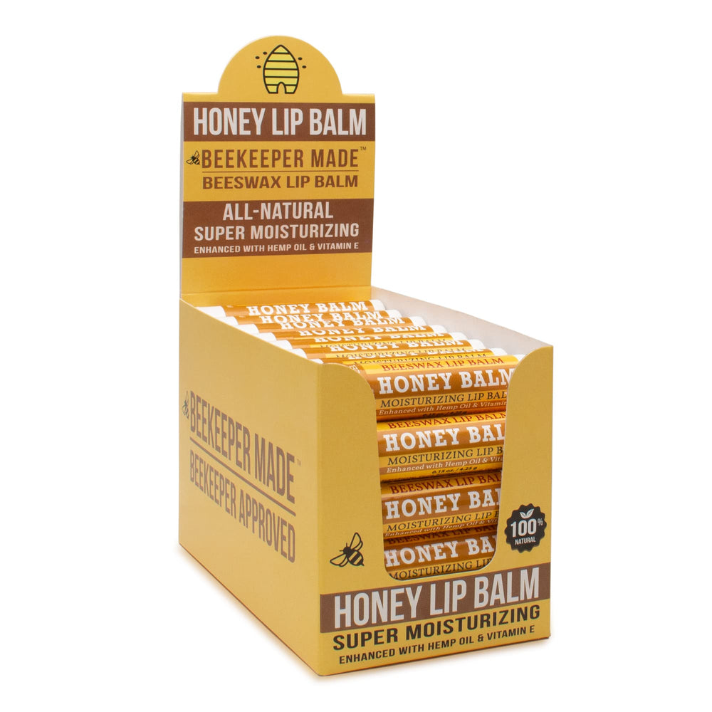 Beessential Beekeeper lip balm tubes ready for bulk gifting and daily moisture