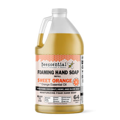 Beessential orange foaming hand soap refill bottle for daily kitchen and bathroom cleansing