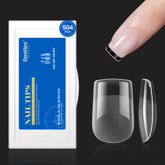 Beetles 504Pcs XS short-square nail tips packaging for easy DIY manicure