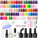 Beetles 85 Pcs kit color palette for vibrant at-home manicures.