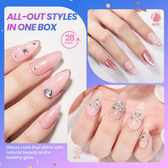 Beetles base/top coat set provides a long-lasting glossy finish for durable nails.