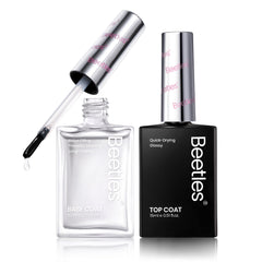 Beetles Gel Polish base top set packaging front shows quick-dry kit for fast nails
