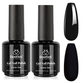 Beetles Black Winter Gel Polish bottle close-up for rich black color.