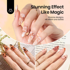Beetles Blooming Gel marble effect swirl highlights effortless marble nails