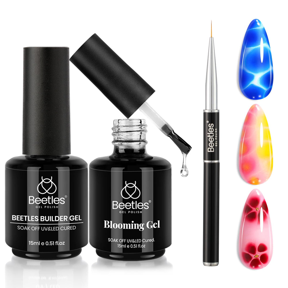Beetles builder gel clear nail surface for durable protection.