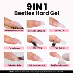 Beetles Builder Gel double-ended brush for precise sculpting and smooth application.