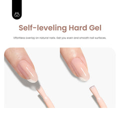 Beetles Builder Gel nails on fingers demonstrate long-wearing, natural-looking extensions.