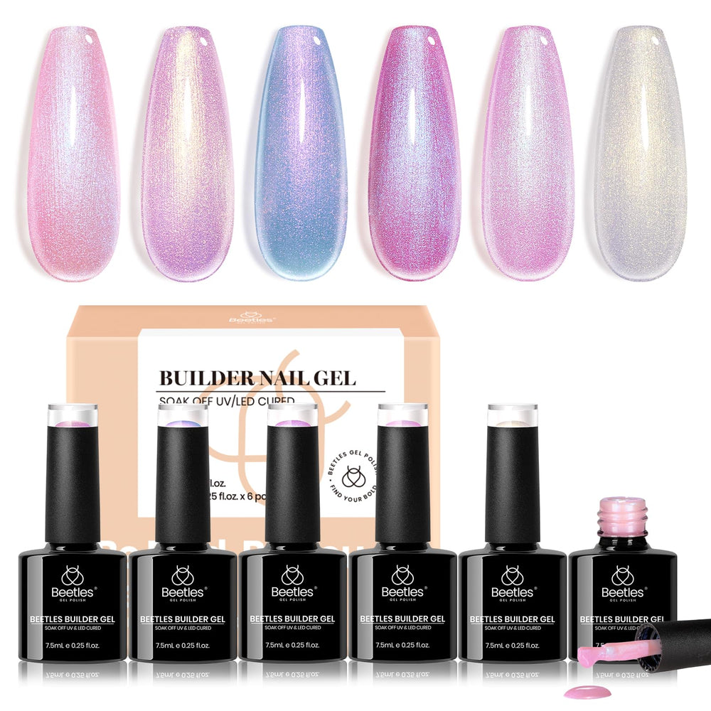 Beetles Builder Gel Pearl Shimmer packaging highlights all-in-one starter kit.