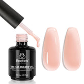 Beetles Builder Gel pink nude bottle for at-home nail building.