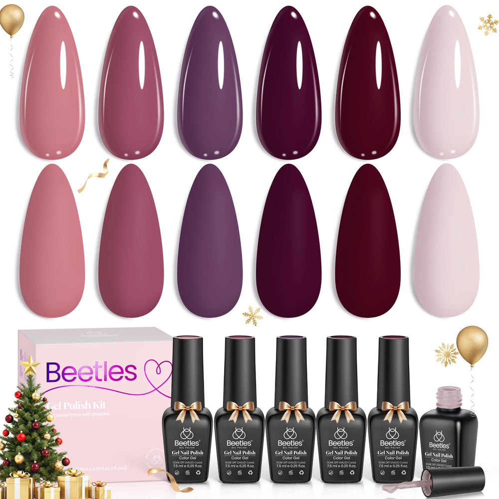 Beetles Burgundy Purple set palette showcases fall-ready shades for chic, long-lasting manicures.