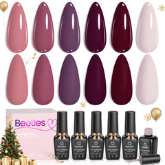 Beetles Burgundy Purple set palette showcases fall-ready shades for chic, long-lasting manicures.